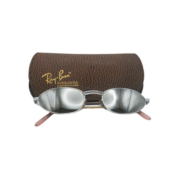 Vintage 90s Bausch & Lomb Pink Ray Ban Rituals W2551 Sunglasses Shiny Silver